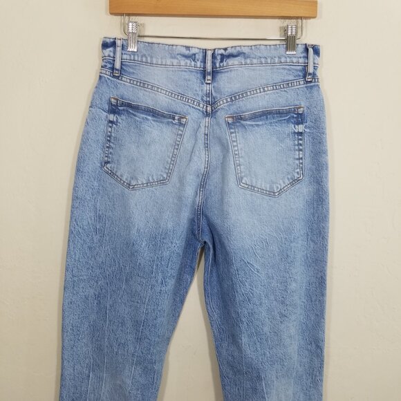 LOFT Boyfriend High Waist Distressed Jeans Blue Size 28/6 - Picture 5 of 8